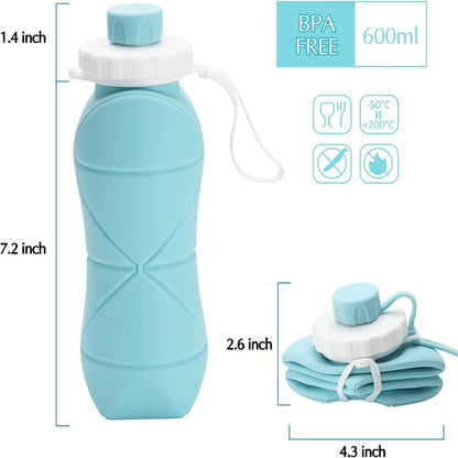 Silicone Collapsible Sports Water Bottles Outdoor Camping Folding Water Cup Large Capacity Travel Foldable Leakproof.Kettle
