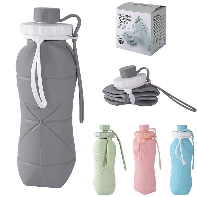 Silicone Collapsible Sports Water Bottles Outdoor Camping Folding Water Cup Large Capacity Travel Foldable Leakproof.Kettle